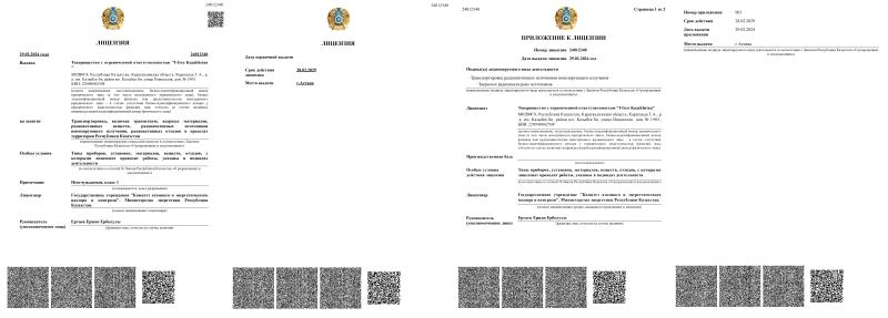 Лицензия на транспортировку ядерных материалов и радиоактивных веществ